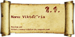 Nanu Viktória névjegykártya